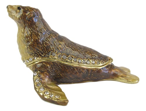 Australian Earred Seal Jewelled Trinket Box or Figurine - Picture 2 of 4