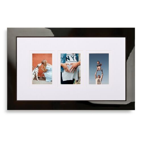 Kusso Rocco Black Gloss Photo Frame for 3 Photos 6x4" / 10x15cm - YHG1015B/3 - Picture 1 of 14