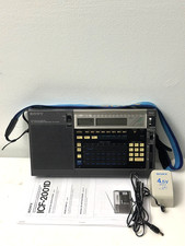SONY AIR/FM/LW/MW/SW PLL SYNTHESIZED RECEIVER ICF-2001D W/Power Supply, Works.