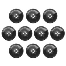 10pcs Resin Sewing Button, 30mm 1 3/16" 4-Hole Round Coat Button,2 Black Pattern