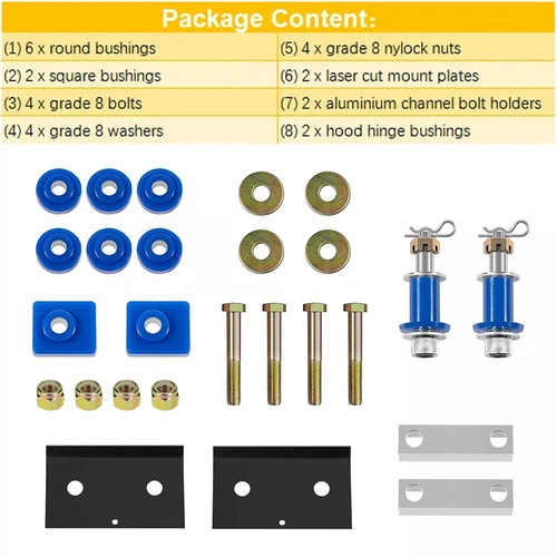 Hood Hinge Pivot Bushing Kits Mounting Bolt Set 13-04154 for Peterbilt 378 379 - Picture 12 of 12