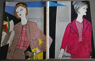 1960 Women's Dan Millstein Suits Christian Dior Hats Dagmar Fashion Art Pages ad