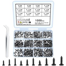 1000 Pcs Small Pan Head Screws Assortment Kit, Micro Tiny Electronic Self-Tap