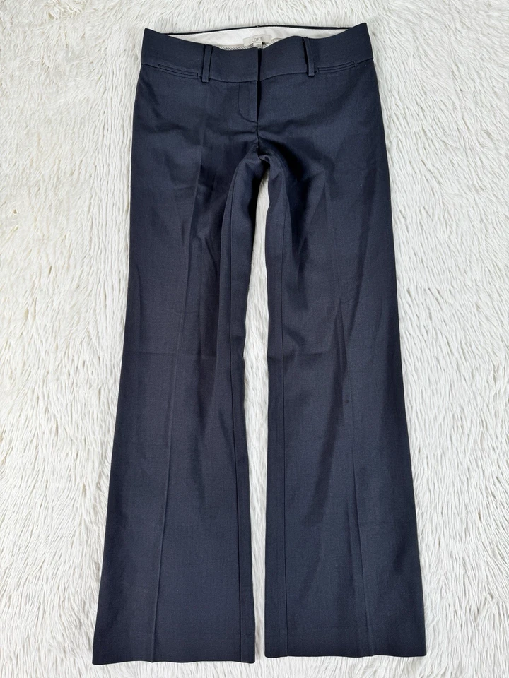 Брюки женские Ann Taylor Marisa серые с заниженной талией плоские спереди узкие расклешенные 0 - Изображение 3 из 4