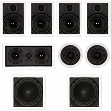 Theater Solutions TST67 Flush Mount 7.2 Speaker Set 6.5" In Wall and Ceiling