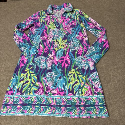 Lilly Pulitzer ChillyLilly Adrienne Med Dress UPF 50+ Pigment Purple Party