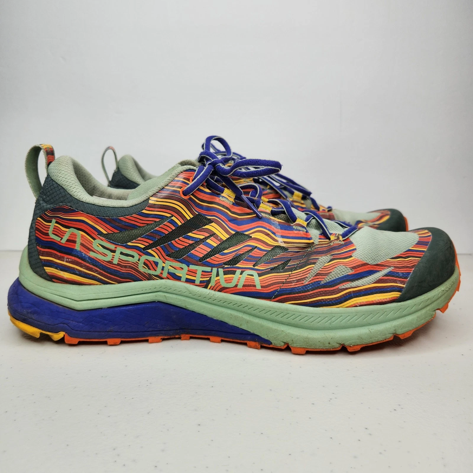 La Sportiva Men's Janji Jackal II Trail Running Shoes, Green Orange Purple 13.5