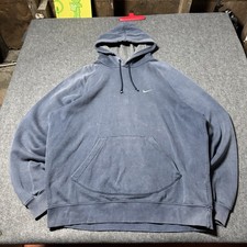 VTG Y2K Nike Faded and Distressed Blue Hoodie Gray Tag Size L Swoosh Grunge