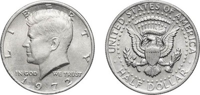 USA 1972 - Half Dollar - John F. Kennedy - KM 202B - Pu