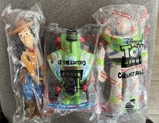 DISNEY TOY STORY BURGER KING 1996 WOODY BUZZ RC CAR COMPLETE SET FREE SHIPPING