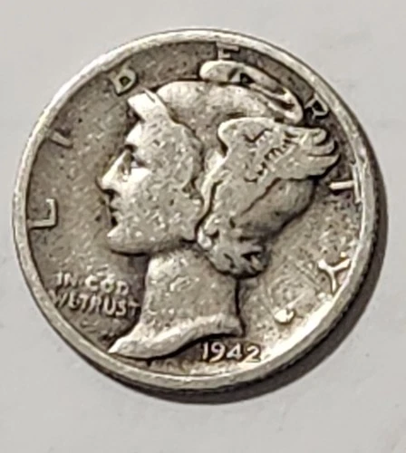 1942 S Mercury Silver Dime--VF