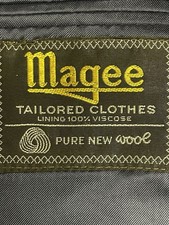 VANTAGE-MAGEE-Tailored Clothes 2pcs Notch Navy Suit Pure New Wool Men’s UK42/36w