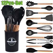 12 Piece Silicone Kitchen Utensils Set Non stick Cooking Spoon and Baking Tools