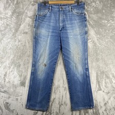 Vintage Wrangler Jeans Mens 36x30 fits 34x29 Whisker Fade Made in USA 936PWD