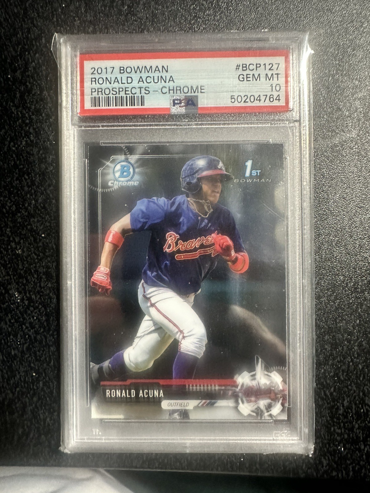 2017 BOWMAN PROSPECTS CHROME #BCP127 RONALD ACUNA JR. RC PSA 10 view 1