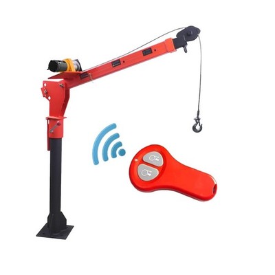 Pismire 1100lb Folding Truck-Mounted Jib Crane - 3500lb 12V Electric Winch Co...