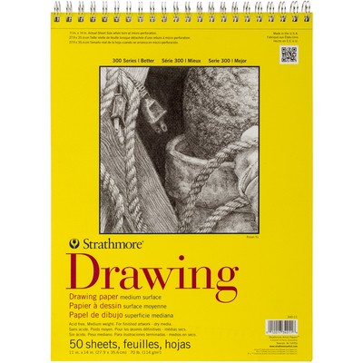 Strathmore Medium Drawing Spiral Paper Pad 11''X14''-50 Sheets - 340110