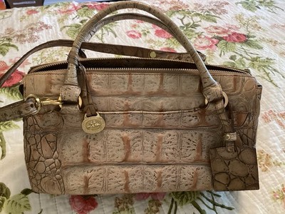 Brahmin Tabitha Orinoco Beige Purse Satchel Crossbody Pockets