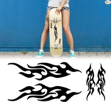 4 Pcs 12cm 29cm Flame Reflective Sticker for Car Flame Racing Spo Color: Black