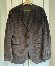 Frencheye Velvet Check Blazer Brown/black Jacket Mens 40 Wedding Prom