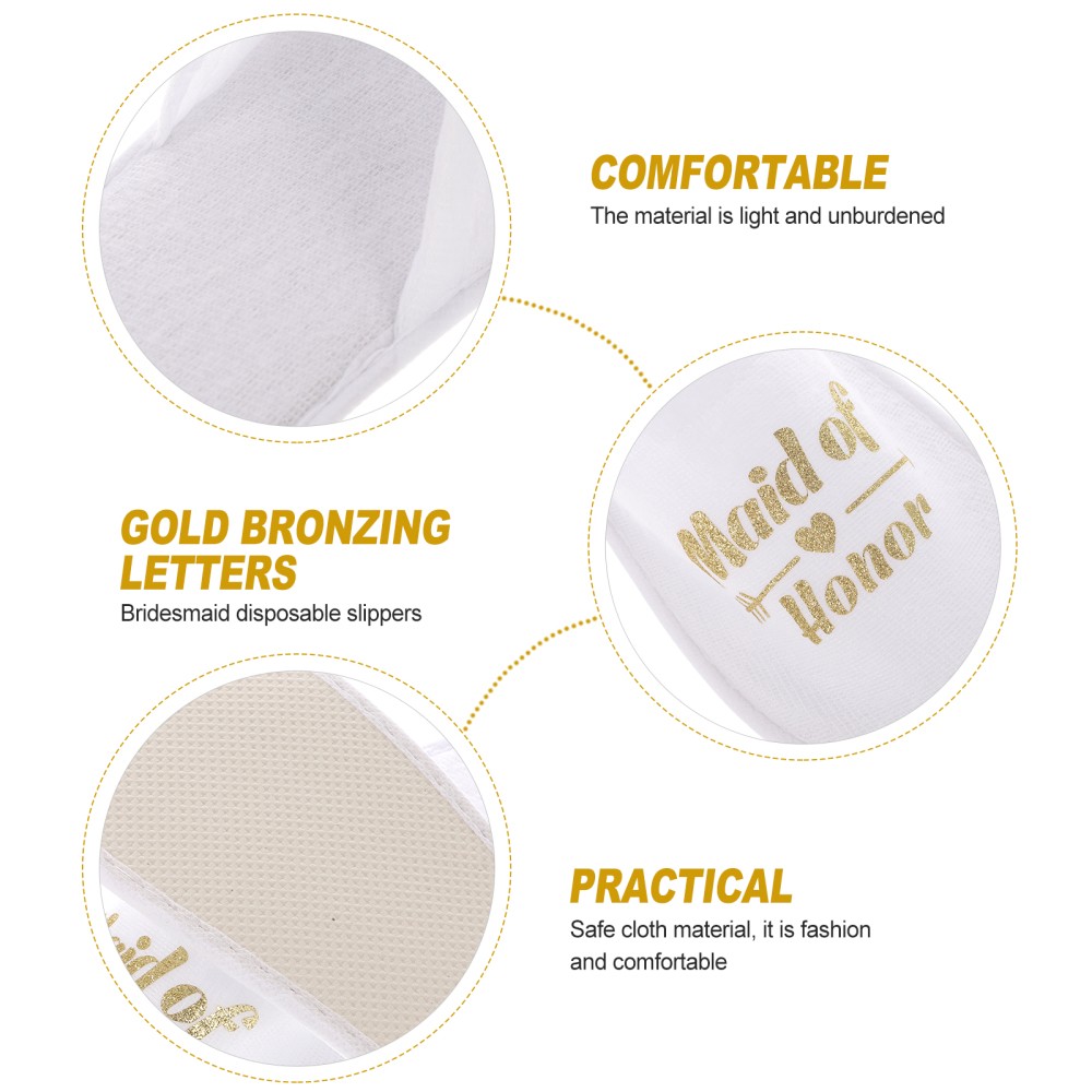 PANTOFOLA D’ORO 3 Paia Pantofole Festa Matrimonio Bambino Sposa Sposa Doccia Decorazioni