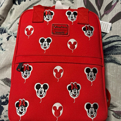 Loungefly Disney Parks Mini Backpack Red Mickey & Minnie Mouse Balloons