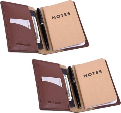 Wisdompro Journal Cover, 2 Pack PU Leather Notebook Cover for Field Notes,or oth