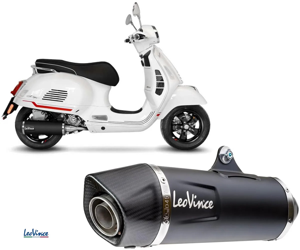 Full Exhaust System Leovince Inox NERO PIAGGIO VESPA GTS 300 HPE SUPER 2021 2023