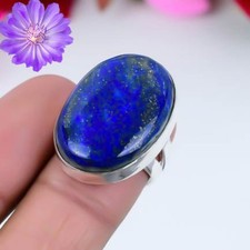 925 Sterling Silver Lapis Lazuli Gemstone Beautiful Handmade Woman Gift Ring