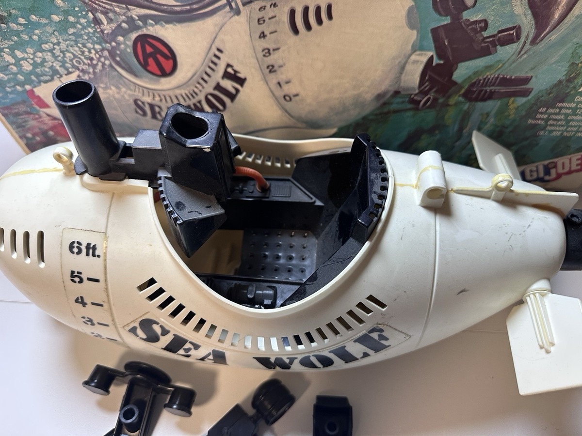 1975 GI Joe SEA WOLF Submarine w/ Box 7460 Adventure Team Vintage