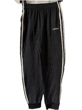 Adidas Juniors Track Pants Size Large 14/16 Elastic Waist Cuffed Tapered Leg