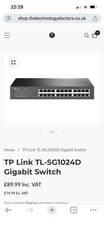 Used TP-Link TL-SG1024D 24-Port Gigabit Switch with No Bracket TP SG1024D