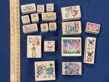 HERO ARTS rubber stamps lot, Birthday, Christmas, Sewing - gently used, 1990s