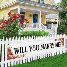 Will You Marry Me Large Banner, Proposal Banner, Engagement Lawn Sign Porch S...