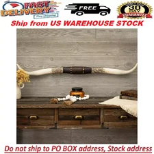Western Americana Steer Horn Large Rustic Studded Longhorn Wall Decor Resin New