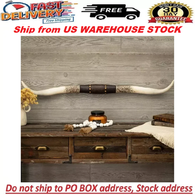 #ad #ad Western Americana Steer Horn Large Rustic Studded Longhorn Wall Decor Resin New $47.97