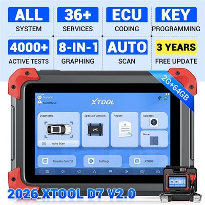 XTOOL D7 Full System Bidirectional OBD2 Scanner ECU Coding 36+ Services AUTO VIN