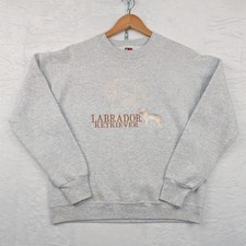 VTG Fruit of the Loom Sweatshirt Mens M Gray Labrador Retriever Pullover USA 90s