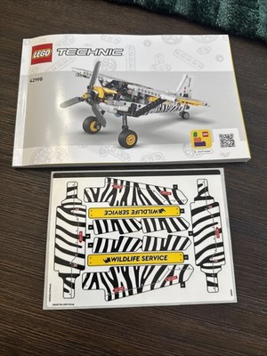LEGO Technic Bush Plane Toy Buildable Airplane, Spinning Propeller.  Manual Only
