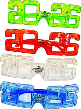 8Pcs 2026 New Year Eyeglasses LED Light up Glasses 2026 Glow in the Dark Glasses
