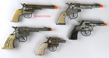 Vintage Toy Cap Gun Revolver Lot 5   Hubley, Trooper, HALCO Style   Die Cast W