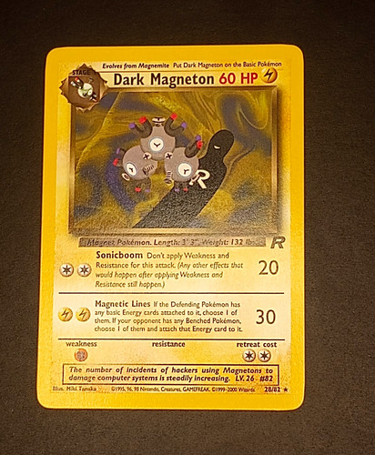 Pokemon Dark Magneton 28/82 Team Rocket Unlimited Rare English 2000 Non-holo