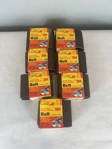 1 Pack 3M Heavy Duty Power Cloth Sanding Belts 2 1/2 X 16 80 Medium Grit Nos