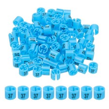 100 Pcs Clothes Hanger Marker Number 37 Tag Fit 3mm Rod Garment Size Tag Blue