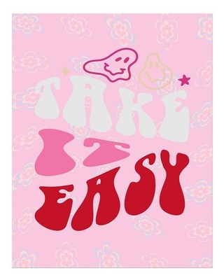 Retro Typografie Wandbild Poster - ''Take It Easy'' Design Wohndeko