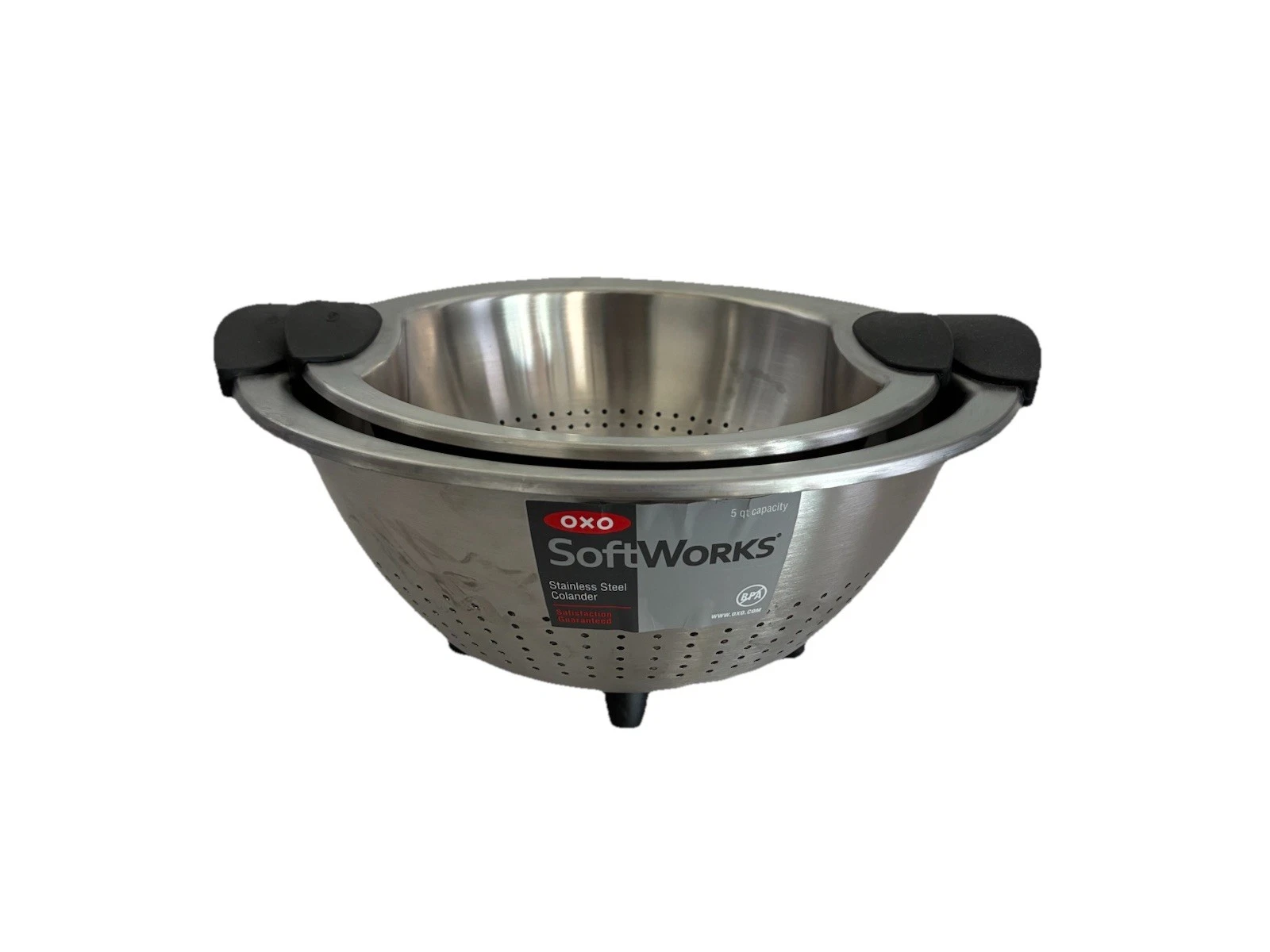 New OXO Good Grips Colander Stainless Steel with Silicone Handles 3 & 5 Quart