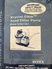 Intex 1500 GPH ABOVE GROUND swimming pool sand filter pump with GFI and hoses