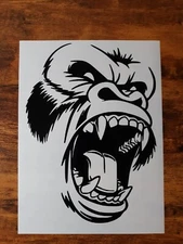 KING KONG ANGRY SCREAMING GORILLA  VINYL DECAL 7" 1/2 x 5" 1/2