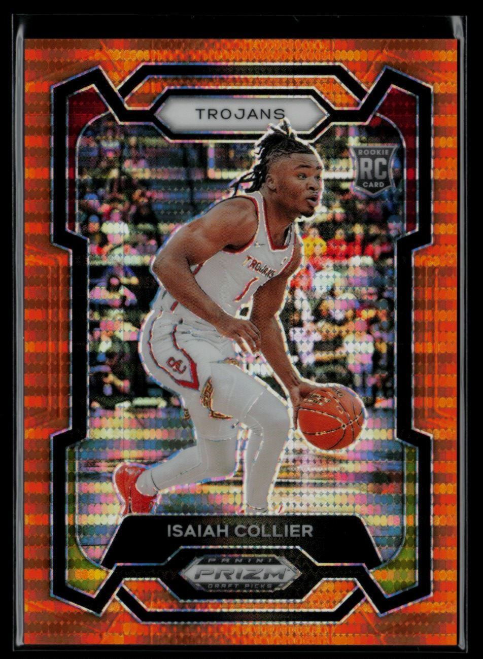 ISAIAH COLLIER 2024-25 Prizm Draft Picks Orange Pulsar #2 RC 20/49 Trojans