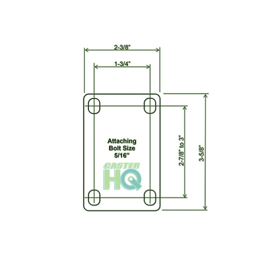 3" Vollrad aus Polyurethan | 2 Wirbel mit Bremsen & 2 Wirbel | 4er Set  - Bild 2 von 2